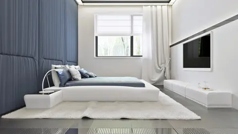 home project Z273 D – interior arrangement, Kompaktowy dom parterowy z trzema sypialniami przykryty dachem kopertowym.