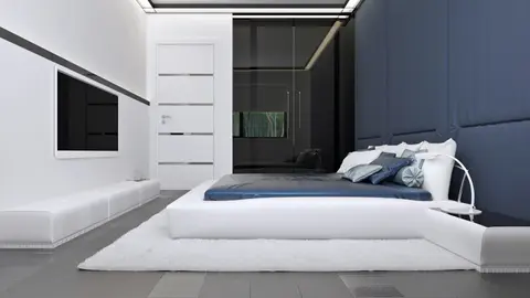 home project Z273 D – interior arrangement, Kompaktowy dom parterowy z trzema sypialniami przykryty dachem kopertowym.