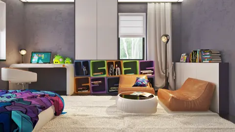 home project Z273 D – interior arrangement, Kompaktowy dom parterowy z trzema sypialniami przykryty dachem kopertowym.