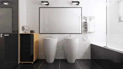 gotowy projekt domu Zx100 D – aranżacja wnętrz, Nowoczesny dom parterowy  z garażem od frontu w stylu modernistycznym.