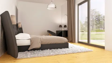 gotowy projekt domu Zx100 D – aranżacja wnętrz, Nowoczesny dom parterowy  z garażem od frontu w stylu modernistycznym.