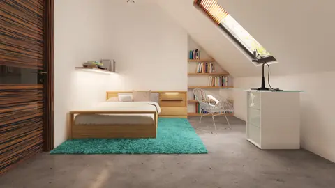 home project Z114 D – interior arrangement, Komfortowy projekt domu z poddaszem, garażem i wykuszem w tech. drewnianej