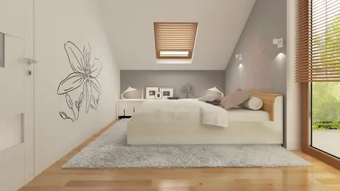home project Z264 D – interior arrangement, Mały, zgrabny i tani w budowie dom z 2 sypialniami na poddaszu i balkonami.