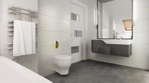 home project Z264 D – interior arrangement, Mały, zgrabny i tani w budowie dom z 2 sypialniami na poddaszu i balkonami.