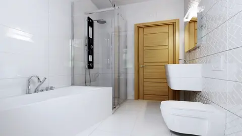 home project Zx105 D – interior arrangement, Kompaktowy dom w nowoczesnym stylu z dwiema sypialniami i dużą kuchnią.