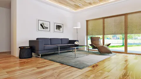 home project Zx105 D – interior arrangement, Kompaktowy dom w nowoczesnym stylu z dwiema sypialniami i dużą kuchnią.