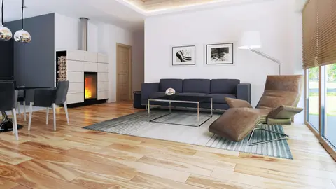 home project Zx105 D – interior arrangement, Kompaktowy dom w nowoczesnym stylu z dwiema sypialniami i dużą kuchnią.