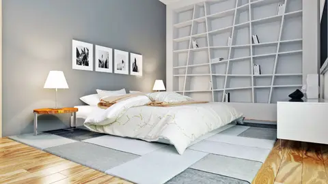 home project Zx105 D – interior arrangement, Kompaktowy dom w nowoczesnym stylu z dwiema sypialniami i dużą kuchnią.