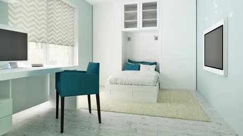 home project Z196 D – interior arrangement, Komfortowy dom parterowy z garażem dwustanowiskowym i dachem kopertowym.