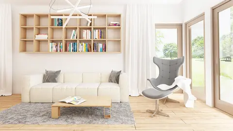 home project Z96 D tz – interior arrangement, Wersja projektu Z96 z zadaszonym tarasem oraz zmienionym obrysem dachu.