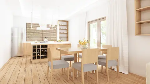 home project Z96 D tz – interior arrangement, Wersja projektu Z96 z zadaszonym tarasem oraz zmienionym obrysem dachu.