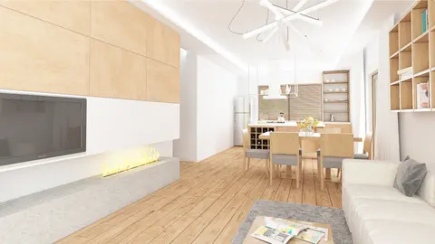 home project Z96 D tz – interior arrangement, Wersja projektu Z96 z zadaszonym tarasem oraz zmienionym obrysem dachu.