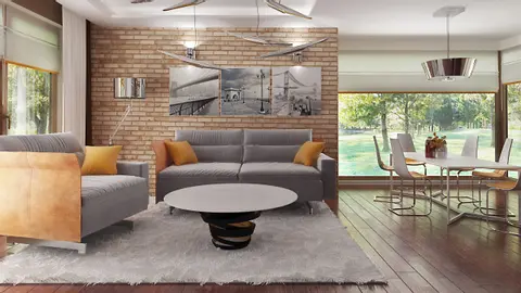 home project Z205 D – interior arrangement, Projekt domu parterowego z gabinetem z dostępem z zewnątrz.