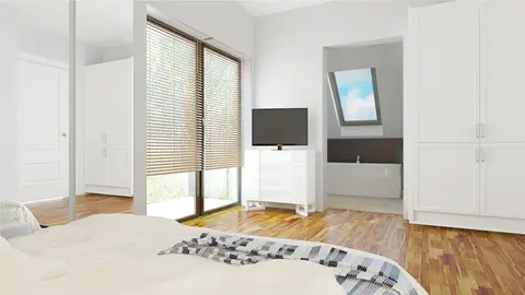 home project Z302 D – interior arrangement, Dom na wąską działkę w szkielecie drewnianym i ogrzewaniem na paliwo stałe
