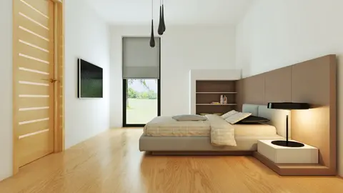 home project Zx53 D – interior arrangement, Nowoczesny dom parterowy z funkcjonalnym wnętrzem, 3 sypialnie i duży taras.