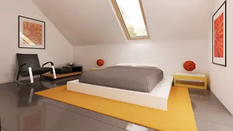 home project Z225 D – interior arrangement, Kompaktowy dom z poddaszem użytkowym o funkcjonalnym wnętrzu.