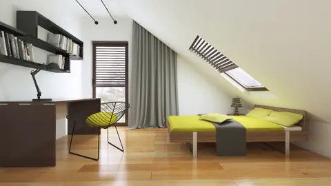 home project Z101 D – interior arrangement, Mały dom z pokojem na parterze, dużym P.G i wykuszem w jadalni.