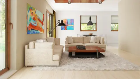 home project Z183 D – interior arrangement, Współczesny projekt domu jednorodzinnego z prostym w budowie dachem dwuspadowym.