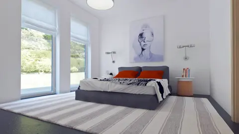 home project Z204 D – interior arrangement, Wygodny, dom parterowy z bocznym, dwustanowiskowym garażem.