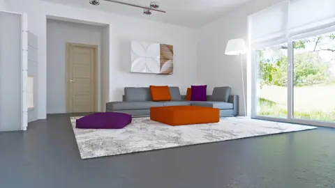 home project Z204 D – interior arrangement, Wygodny, dom parterowy z bocznym, dwustanowiskowym garażem.