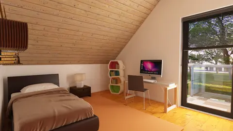 home project Z265 D – interior arrangement, Prosty, tani w budowie dom z trzema sypialniami na poddaszu oraz dużym PG.