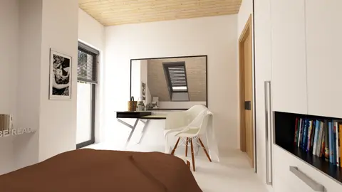 home project Z265 D – interior arrangement, Prosty, tani w budowie dom z trzema sypialniami na poddaszu oraz dużym PG.