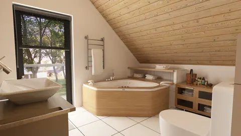 home project Z265 D – interior arrangement, Prosty, tani w budowie dom z trzema sypialniami na poddaszu oraz dużym PG.