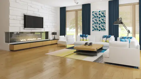 home project Zx35 D – interior arrangement, Nowoczesny dom z płaskim dachem, funkcjonalne wnętrze z dużym, jasnym salonem.