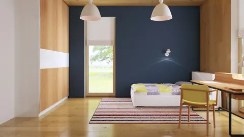 home project Zx35 D – interior arrangement, Nowoczesny dom z płaskim dachem, funkcjonalne wnętrze z dużym, jasnym salonem.