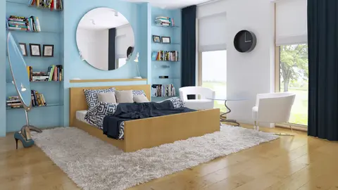 home project Zx35 D – interior arrangement, Nowoczesny dom z płaskim dachem, funkcjonalne wnętrze z dużym, jasnym salonem.