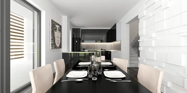 gotowy projekt domu Zx75 – aranżacja wnętrz, Nowoczesny dom piętrowy z antresolą, dużymi przeszkleniami oraz garażem.