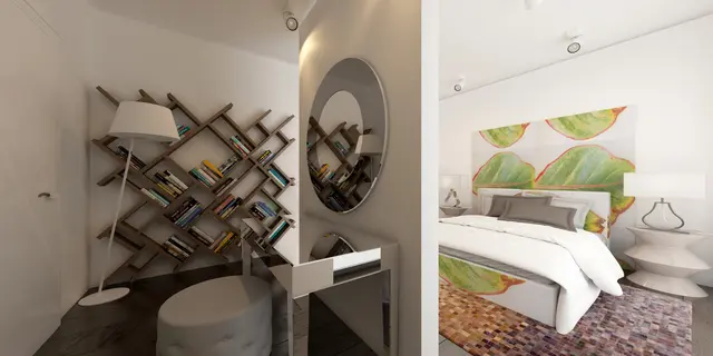 gotowy projekt domu Zx75 – aranżacja wnętrz, Nowoczesny dom piętrowy z antresolą, dużymi przeszkleniami oraz garażem.