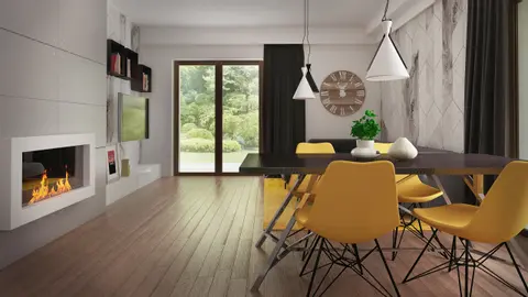 home project Z334 – interior arrangement, Dom parterowy z dachem dwuspadowym, 3 sypialniami i przestronną strefą dzienną.