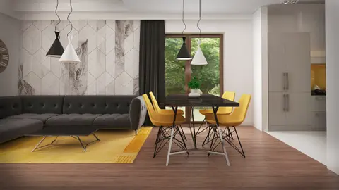 home project Z334 – interior arrangement, Dom parterowy z dachem dwuspadowym, 3 sypialniami i przestronną strefą dzienną.