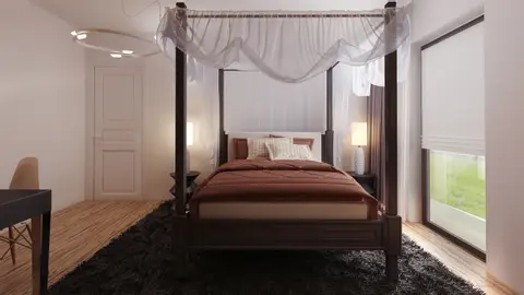 home project Z375 – interior arrangement, Dom parterowy z trzema sypialniami przykryty dachem wielospadowym z garażem