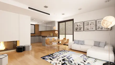home project Z368 D – interior arrangement, Dom jednorodzinny, parterowy z tarasem w wersji drewnianej