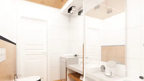 home project Z368 D – interior arrangement, Dom jednorodzinny, parterowy z tarasem w wersji drewnianej