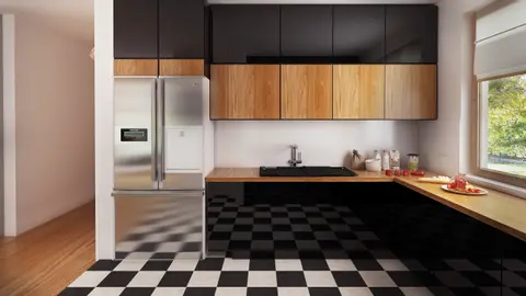 home project Zx76 D – interior arrangement, Nowoczesny dom parterowy w konstrukcji drewnianej do 100m2, z 3 sypialniami.