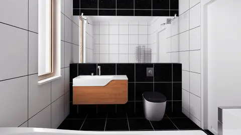 home project Zx76 D – interior arrangement, Nowoczesny dom parterowy w konstrukcji drewnianej do 100m2, z 3 sypialniami.