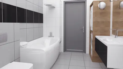 gotowy projekt domu Z332 D – aranżacja wnętrz, Parterowy, tradycyjny dom w konstrukcji drewnianej z dachem kopertowym do 100m2.