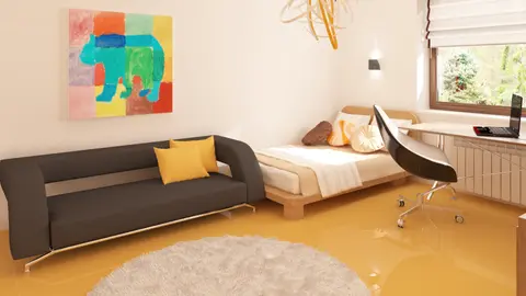 home project Z123 – interior arrangement, Parterowy dom z obszerną strefą dzienną, bocznym garażem i kopertowym dachem.