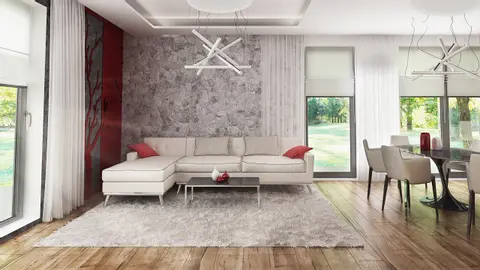 home project Z379 – interior arrangement, Dom parterowy z dachem wielospadowym, 4 sypialniami oraz garażem do 140m2
