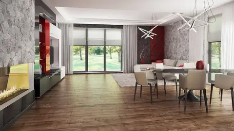 home project Z379 – interior arrangement, Dom parterowy z dachem wielospadowym, 4 sypialniami oraz garażem do 140m2