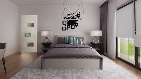 home project Z379 – interior arrangement, Dom parterowy z dachem wielospadowym, 4 sypialniami oraz garażem do 140m2