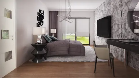 home project Z379 – interior arrangement, Dom parterowy z dachem wielospadowym, 4 sypialniami oraz garażem do 140m2