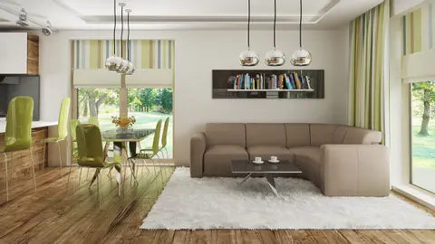 home project Z376 D – interior arrangement, Parterowy dom z 4 sypialniami w tech. drewnianej z dachem dwu-spadowym 