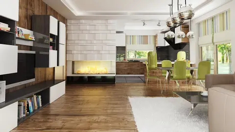 home project Z376 D – interior arrangement, Parterowy dom z 4 sypialniami w tech. drewnianej z dachem dwu-spadowym 