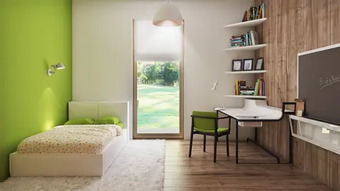 home project Z376 D – interior arrangement, Parterowy dom z 4 sypialniami w tech. drewnianej z dachem dwu-spadowym 