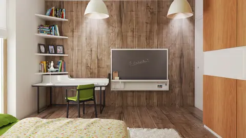 home project Z376 D – interior arrangement, Parterowy dom z 4 sypialniami w tech. drewnianej z dachem dwu-spadowym 