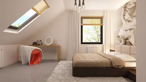 gotowy projekt domu Z124 – aranżacja wnętrz, Kompaktowy dom z garażem i wykuszem, ekonomiczny w budowie. 